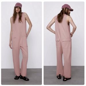 Zara Knit Lightweight Oversized Sleeveless Jumpsuit size L